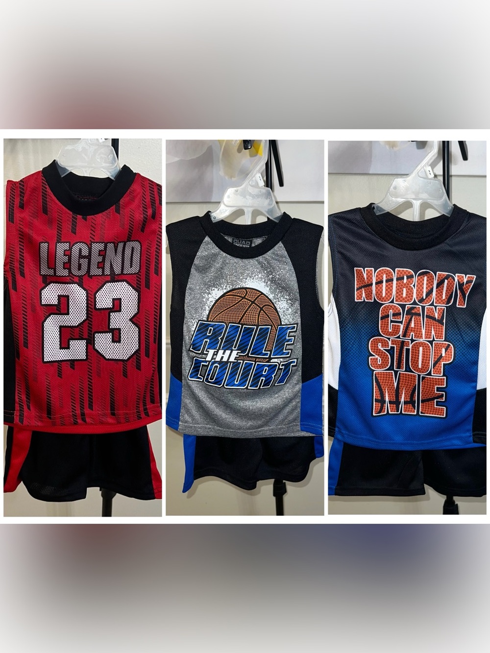 NWT- 3, 2 PIECE SETS, FOR 1: Boys Athletic Sets! 3T Quad Seven Tank AND Shorts.